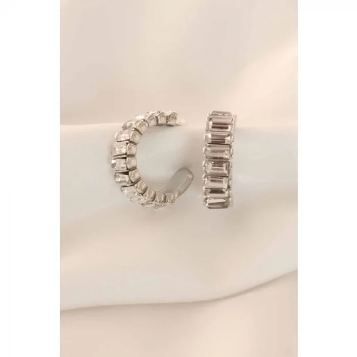 Colezium CLZ741 -  Zirkon Taşlı Gümüş Renk Kadın Küpe