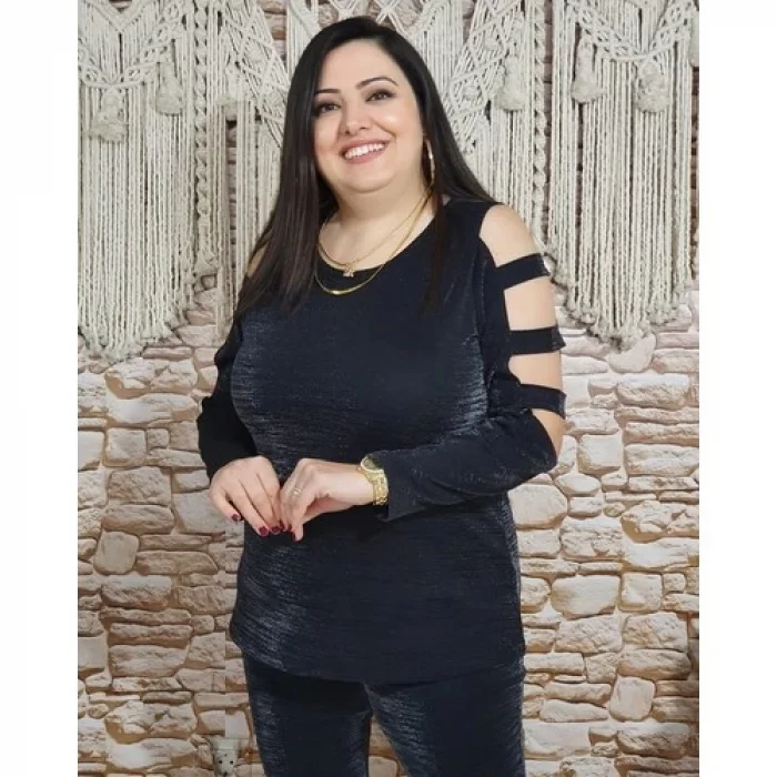 Boutique Bade Siyah Simli Buluz