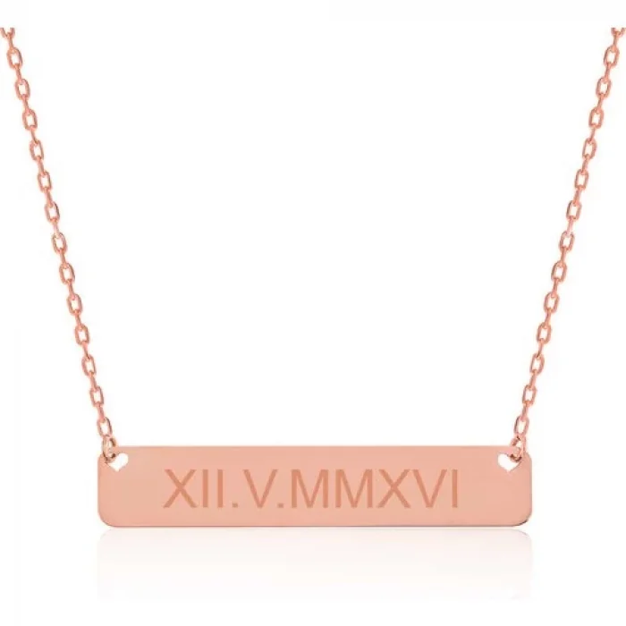Gumush Gümüş Kişiye Özel Roma Rakamlı Tarih Kolye