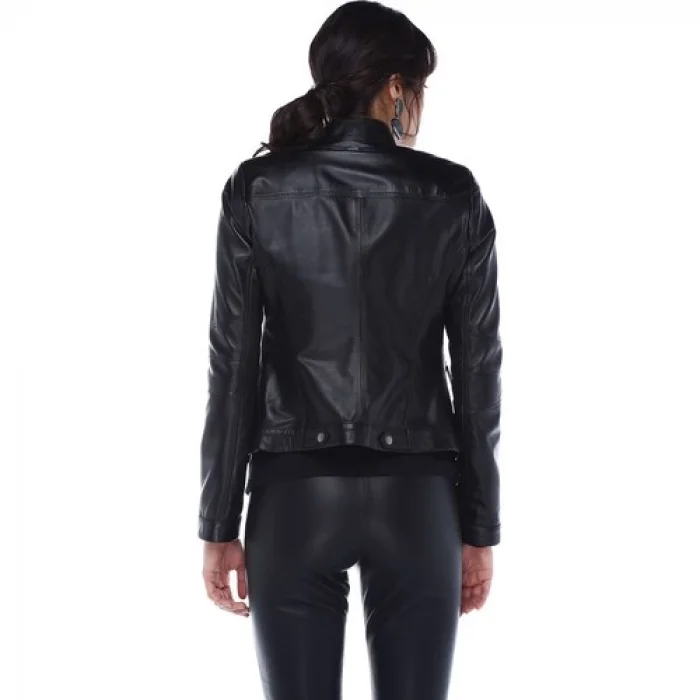 Rrm Kadın Siyah Deri Ceket