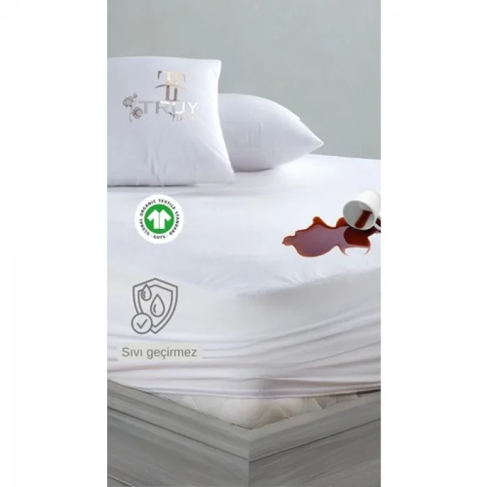 Mikro Sıvı Geçirmez Tek Kişilik Yatak Alezi Beyaz 120X200
