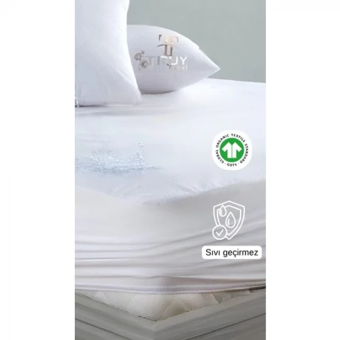 Mikro Sıvı Geçirmez Tek Kişilik Yatak Alezi Beyaz 120X200