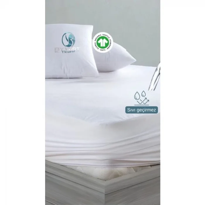 Mikro Sıvı Geçirmez Tek Kişilik Yatak Alezi Beyaz 120X200