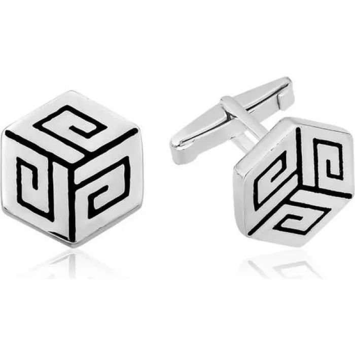 Gumush  Gümüş Vintage Desenli Petek Kol Düğmesi