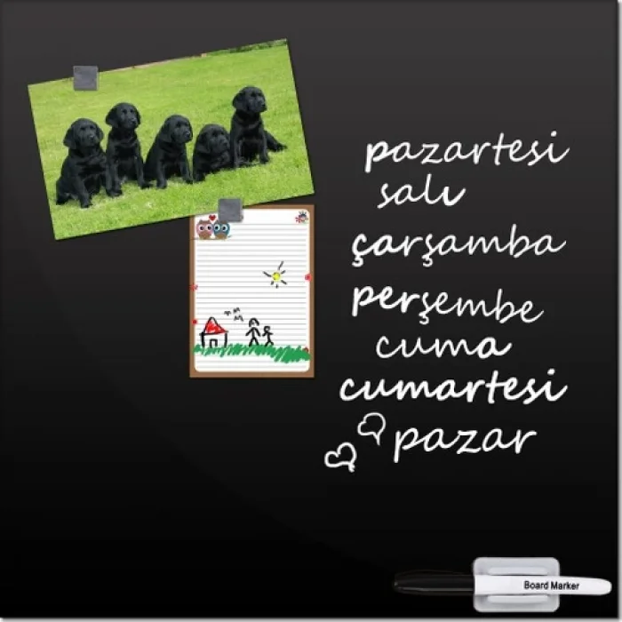 Ejoya Dekoratif Cam Yazı Tahtası - Siyah