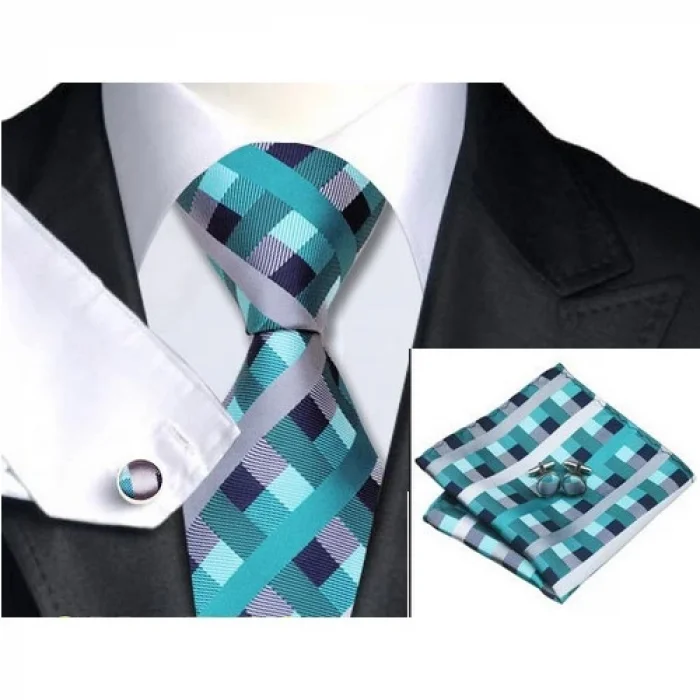 Ejoya Kravat Mendil Kol Düğmesi Set -4