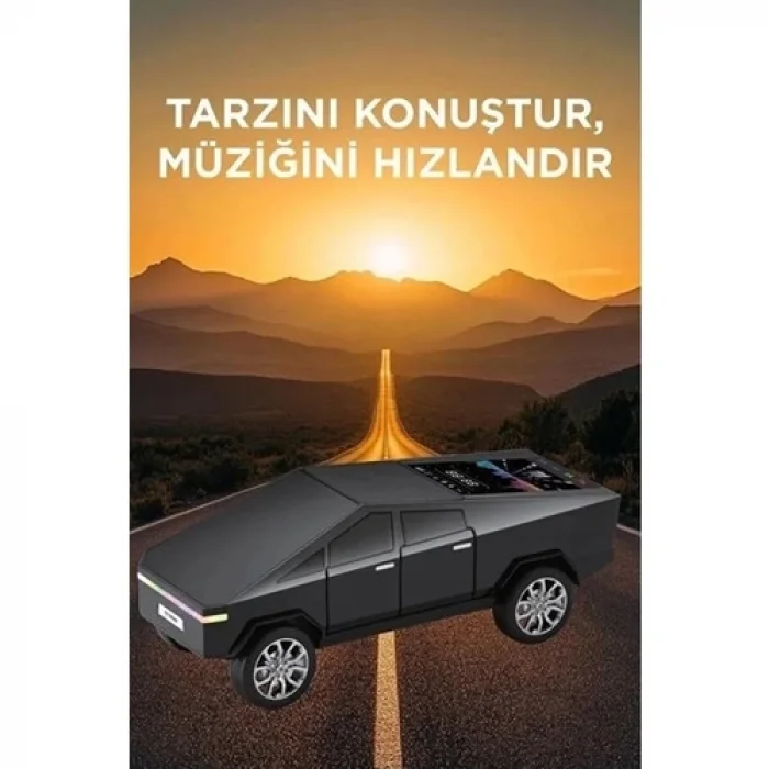 D68 Cyber Model Araba Tasarımlı Bluetooth Hoparlör 15W Güçlü Ses Rgb LED /tws/usb Siyah