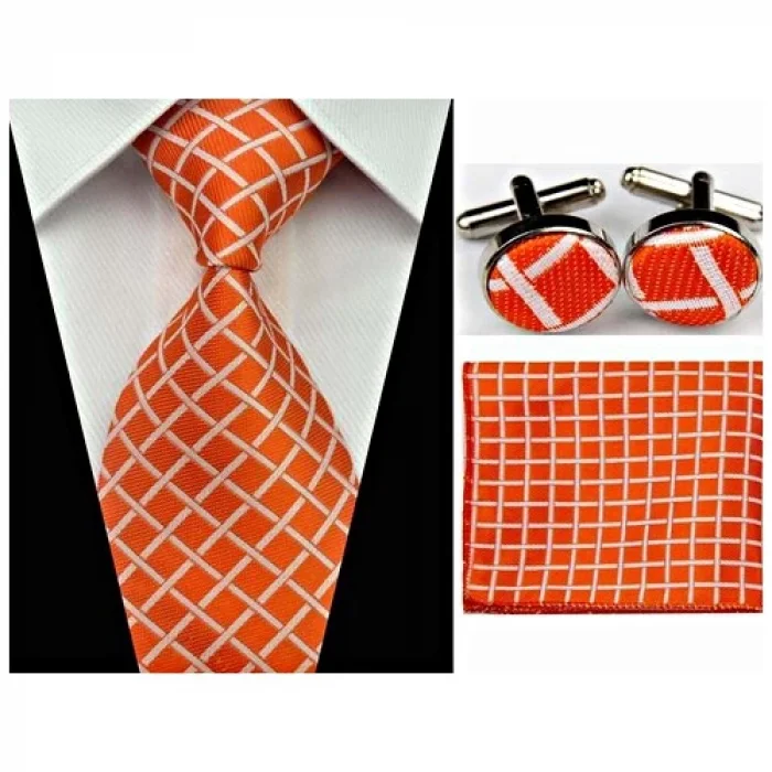 Ejoya Kravat Mendil Kol Düğmesi Set -8