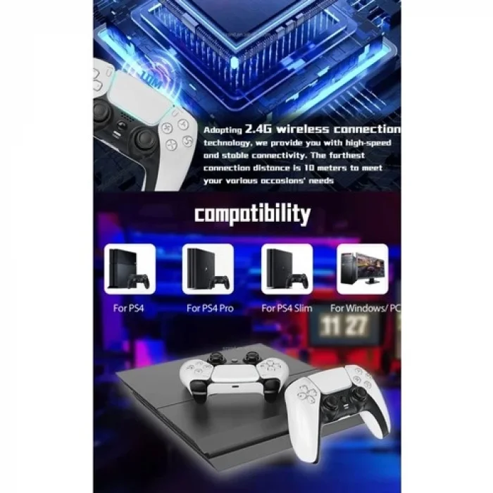 P4 Plus Bluetooth Titreşimli Ps4/ps5 Uyumlu Pc Telefon Joystick Kablosuz Oyun Kolu