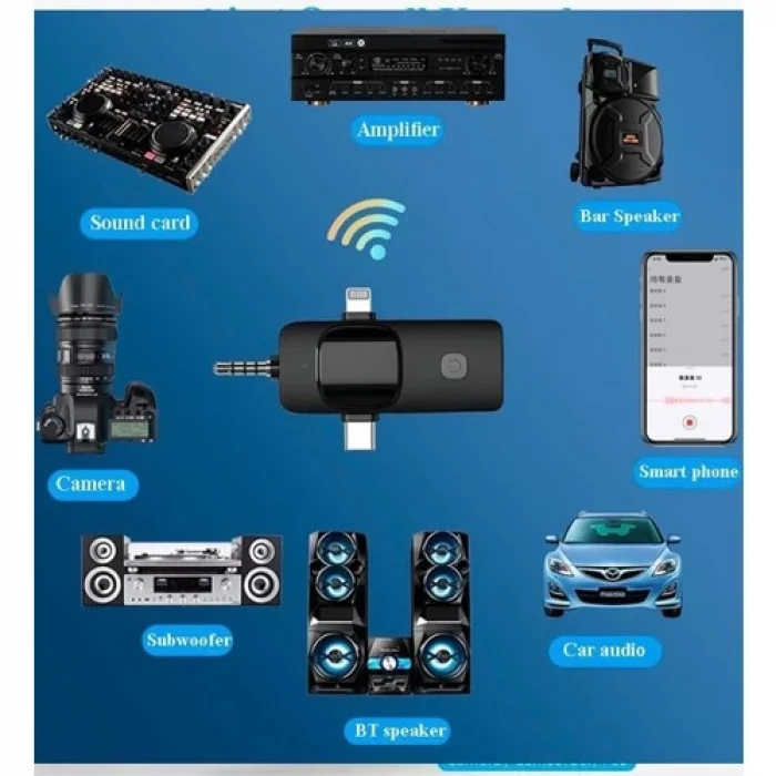 Yüksek Kalite Profesyonel 3 In 1 Kablosuz Taşınabilir Yaka Mikrofonu Youtube Facebook Tiktok