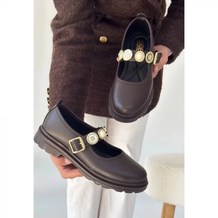 Okira Kahverengi Cilt Oxford Ayakkabı