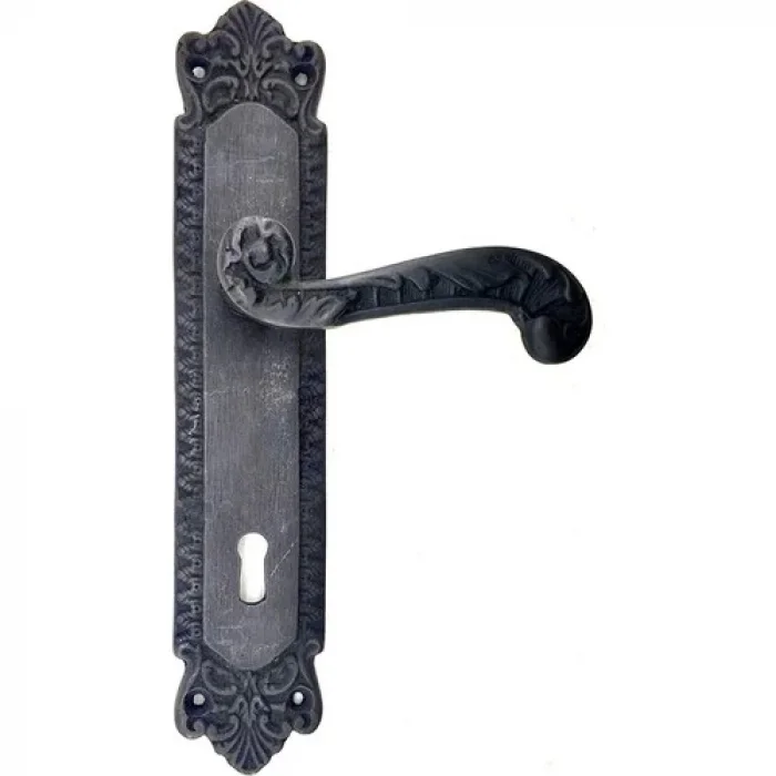 Antika Tarz Dekoratif Pirinç Sultan Yale Kapı Kolu - 270X54MM, Oksit