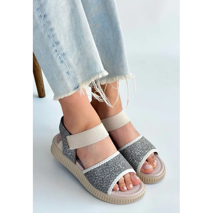 Jake Yeşil Hasır Cilt Sandalet