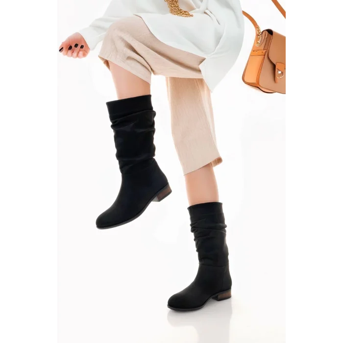 Plod Siyah Süet Çizme