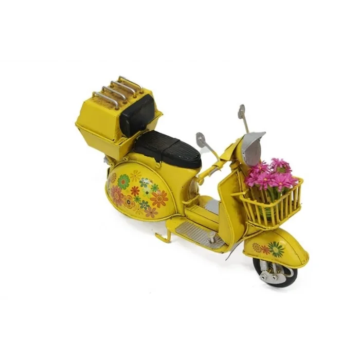 Dekoratif Metal Scooter Sepetli