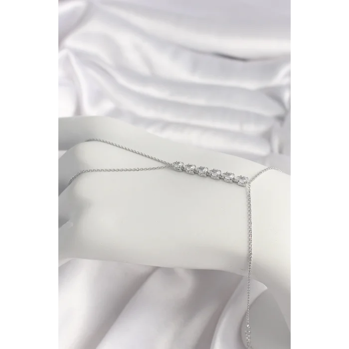 Pirinç Gümüş Renk Zirkon Taşlı Kalp Model Şahmeran - TJ-SN603