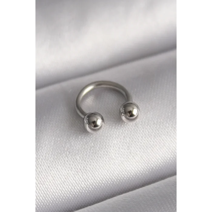 316L Çelik Gümüş Renk Halka Model Topçuk Piercing - TJ-PR1369