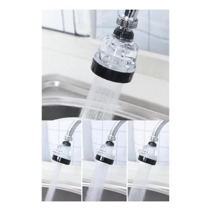 360° Dönebilen Su Tasarruflu 3 Fonksiyonlu Oynar Musluk Başlığı - Çevre Dostu Kolay Montaj Şeffaf