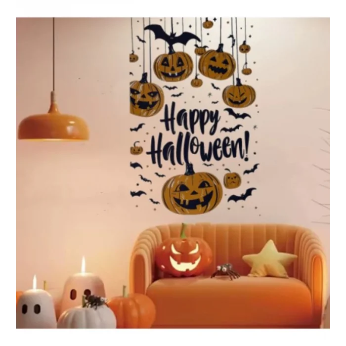 Halloween Temalı Balkabaklı Duvar Sticker Seti