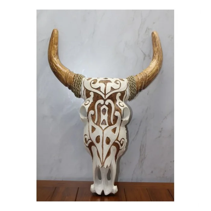 Ahşap Duvara Asmalı Bufalo Kafası