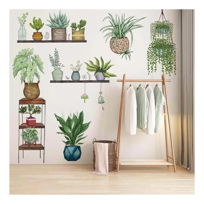 Ttt Tropikal Bitkiler Duvar Stickerı Model D