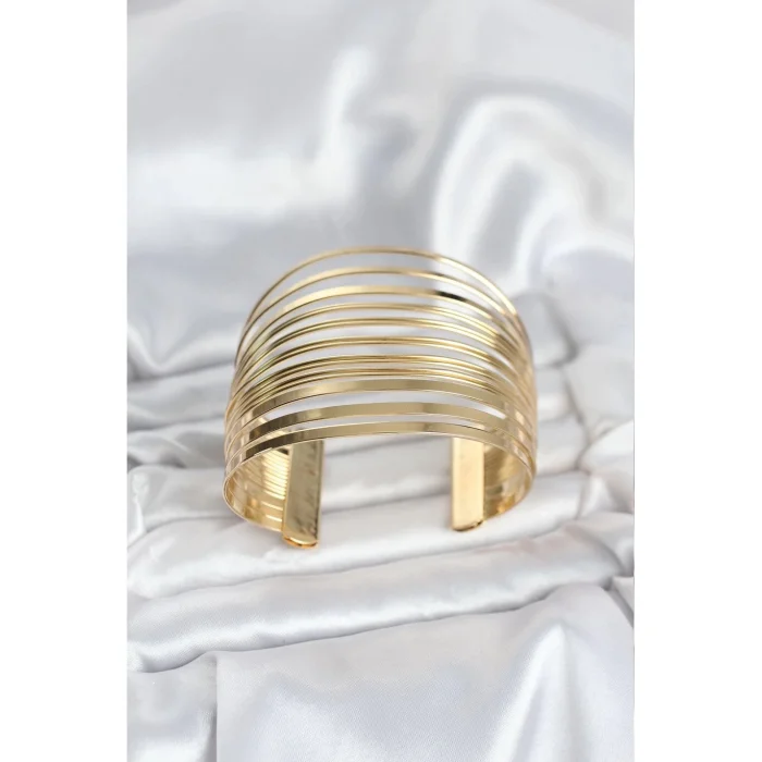 BFS Gold Renk Pirinç Kaburga Model Kadın Bileklik