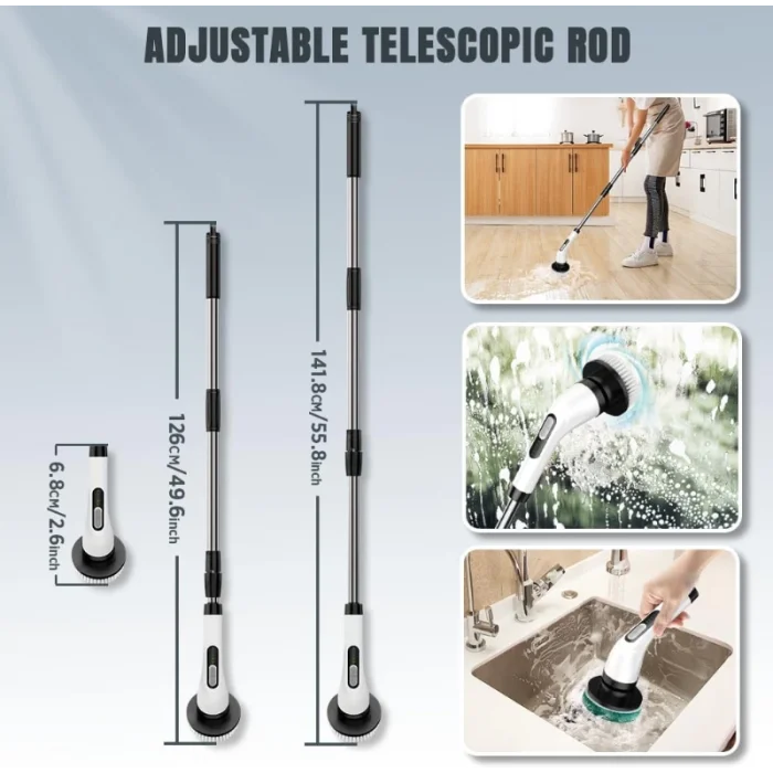 7 in 1 Kablosuz Elektrikli Temizlik Fırçası Seti