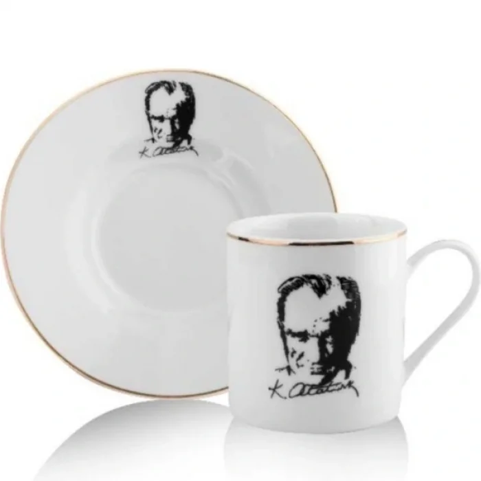 Atatürk Tasarımlı Porselen 2li Kahve Seti