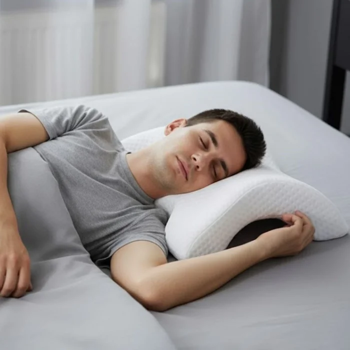 BUFFER® % 100 Visco Kavisli Ortopedik Yıkanabilir Kumaş Kılıflı Bel Boyun Bacak Ağrıları İçin Yastık