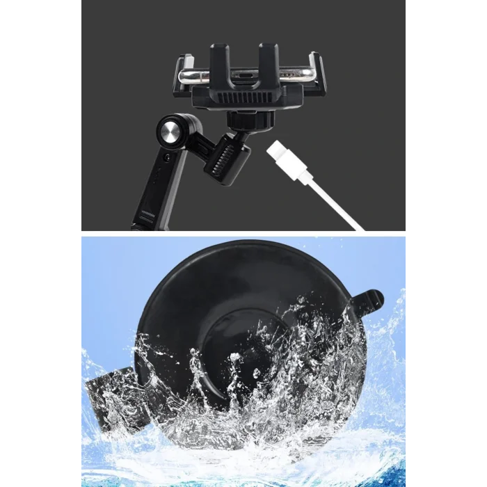 BUFFER® Jel Vantuzlu Cama Takılabilen Güçlü 360 Derece Dönebilen Ayarlanabilir Araç Içi Vantuzlu Telefon Tutucu