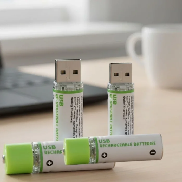 BUFFER® USB Şarjlı 1450mAh AA 1.2V Lityum Kalem Pil – 4lü Set, Tekrar Şarj Edilebilir Uzun Ömürlü Dönüştürülebilir Batarya