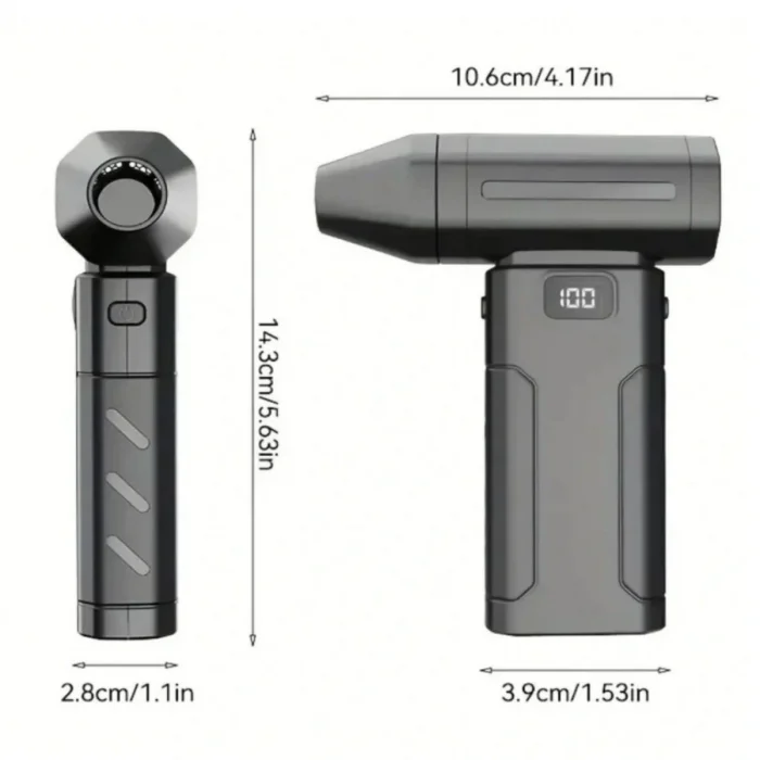 BUFFER® USB Şarjlı Güçlü Hava Üflemeli Toz Temizleyici Araç İçi, Klavye, PC ve Elektronik Cihaz Temizlik Cihazı X8 Jetfan