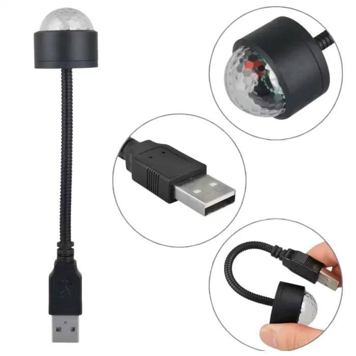 BUFFER® USB Sese Duyarlı 8 Farklı Mod Işıklı LED Atmosfer Işığı – Ambiyans Aydınlatması