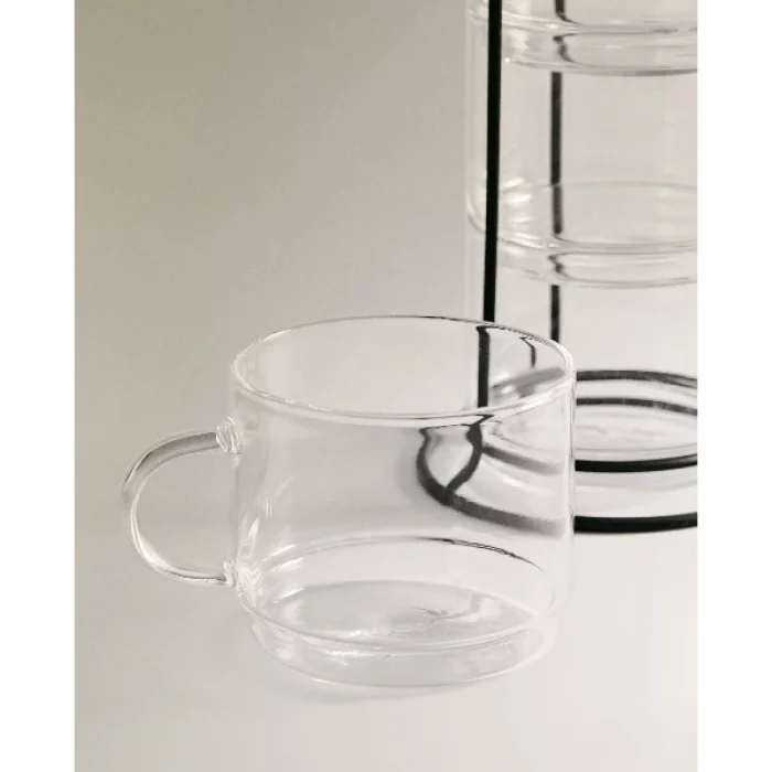 Standlı Borosilikat 4lü Fincan Seti