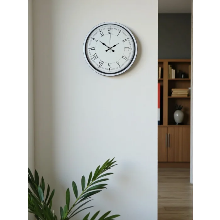 Zentime 36 Cm Beyaz Dekoratif Duvar Saati