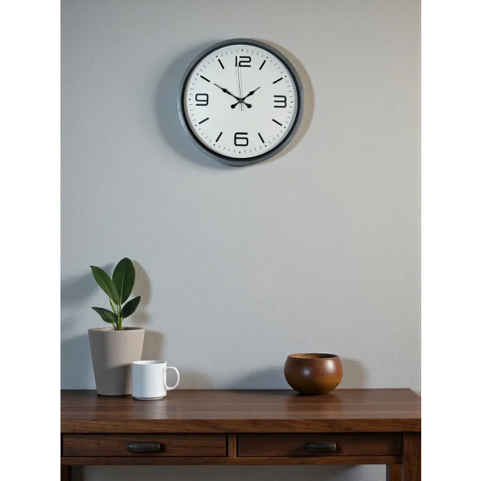 Zentime 36 Cm Gri Dekoratif Duvar Saati
