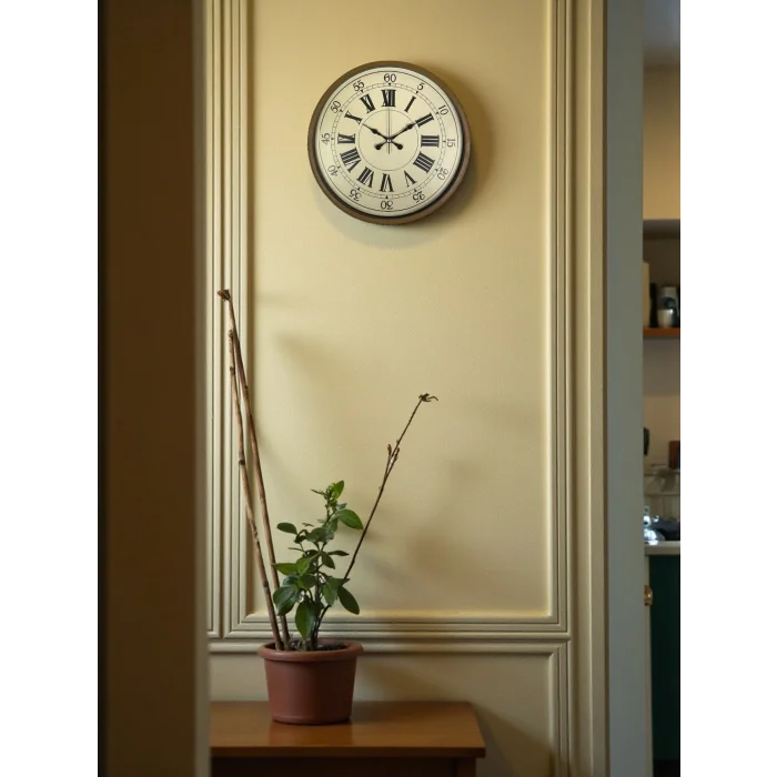 Zentime 36 Cm Kahverengi Dekoratif Duvar Saati