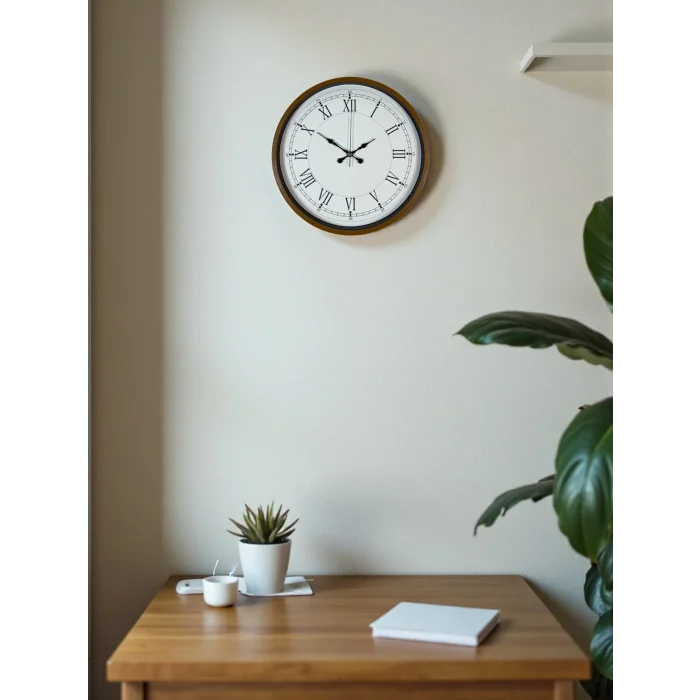 Zentime 36 Cm Kahverengi Dekoratif Duvar Saati