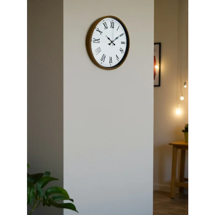 Zentime 36 Cm Kahverengi Dekoratif Duvar Saati