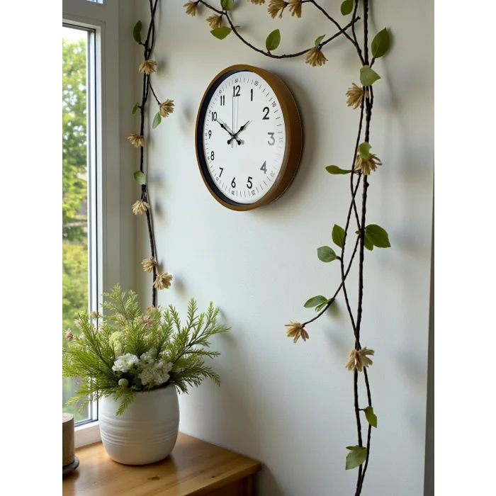 Zentime 36 Cm Kahverengi Dekoratif Duvar Saati