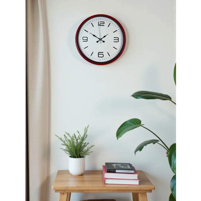 Zentime 36 Cm Kırmızı Dekoratif Duvar Saati