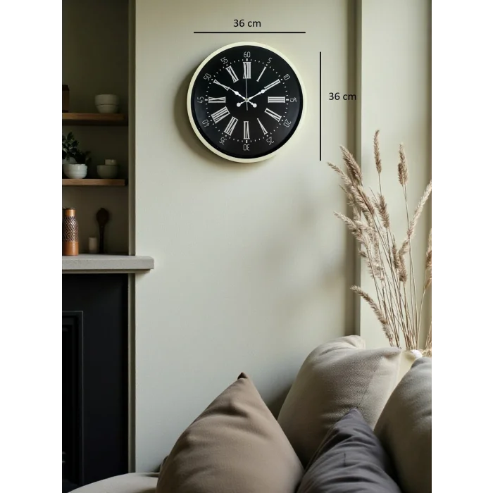 Zentime 36 Cm Krem Dekoratif Duvar Saati