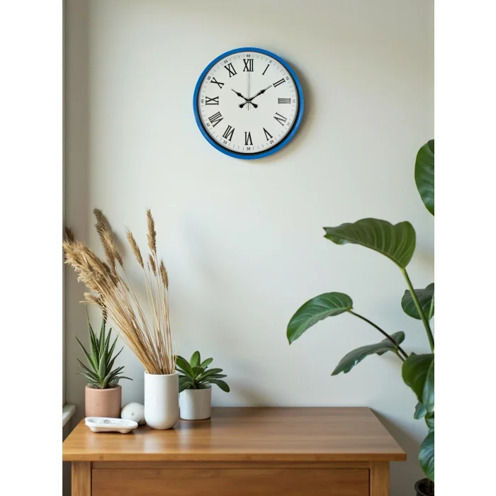 Zentime 36 Cm Mavi Dekoratif Duvar Saati