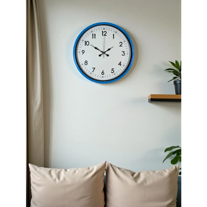 Zentime 36 Cm Mavi Dekoratif Duvar Saati