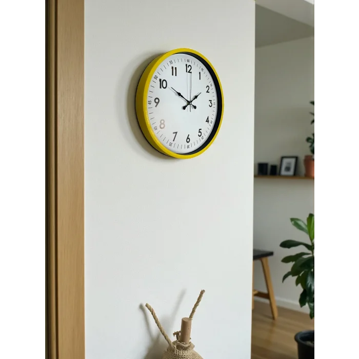 Zentime 36 Cm Sarı Dekoratif Duvar Saati