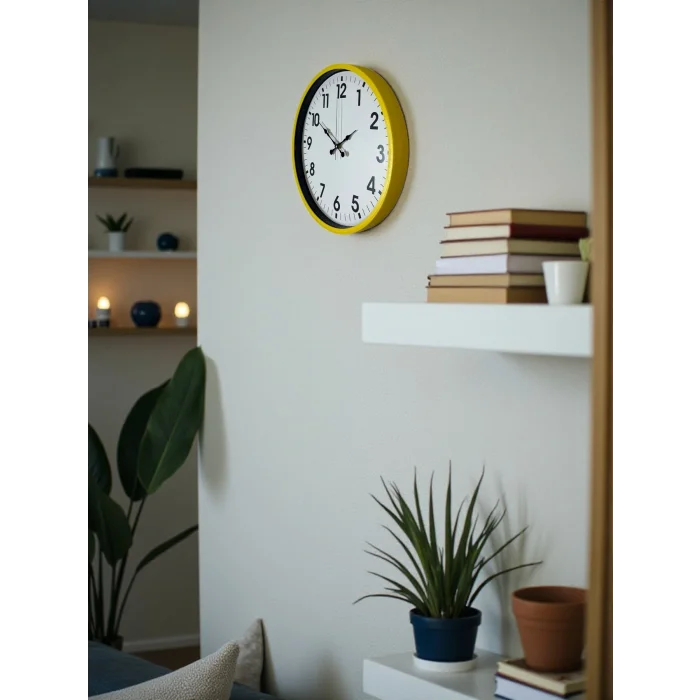 Zentime 36 Cm Sarı Dekoratif Duvar Saati