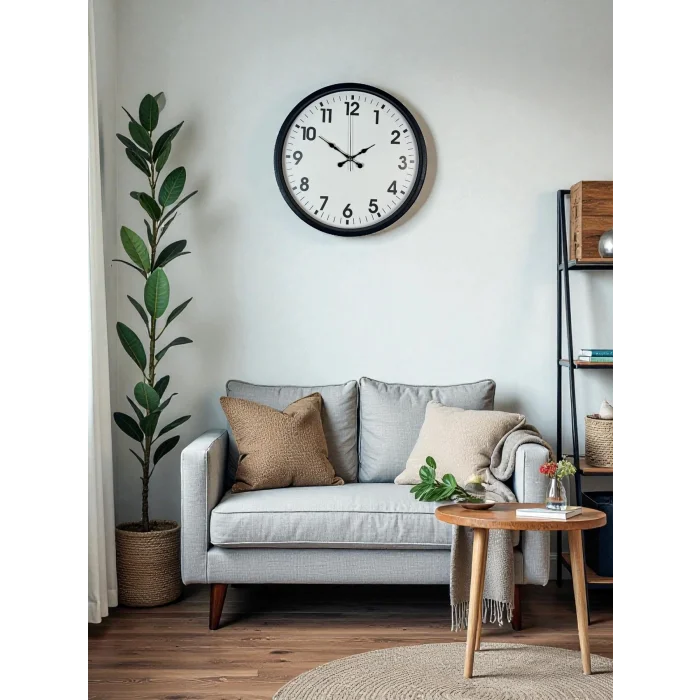 Zentime 36 Cm Siyah Dekoratif Duvar Saati