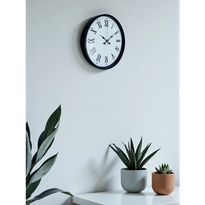 Zentime 36 Cm Siyah Dekoratif Duvar Saati