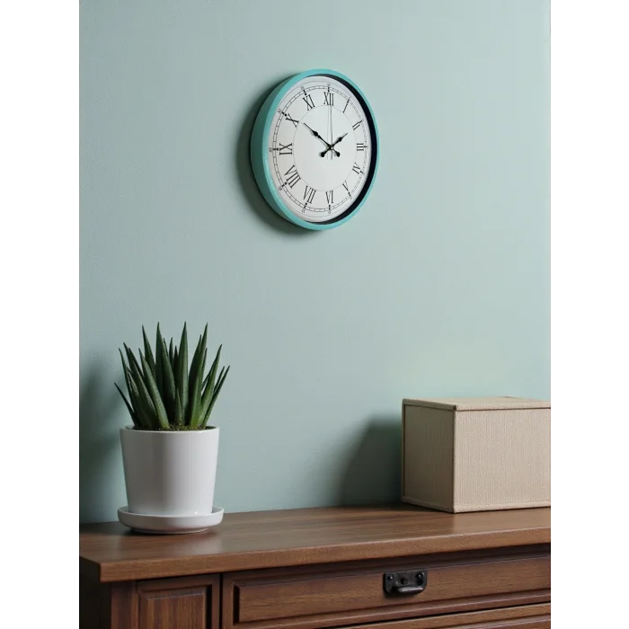 Zentime 36 Cm Turkuaz Dekoratif Duvar Saati