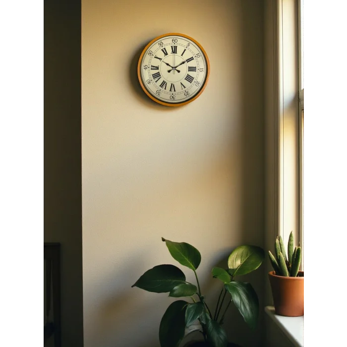 Zentime 36 Cm Turuncu Dekoratif Duvar Saati